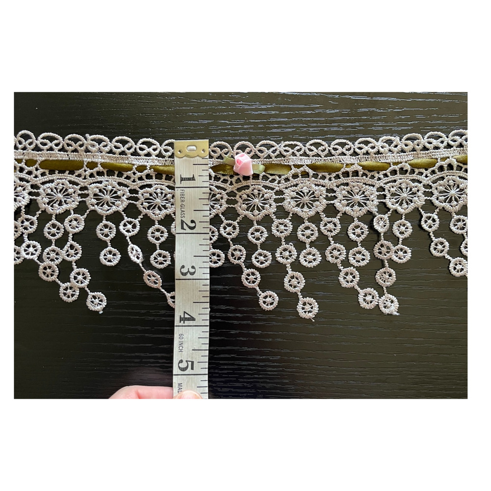 Handmade Upcycled Vintage Lace Choker with Dangling Lace Medallions - Picture 5 of 5